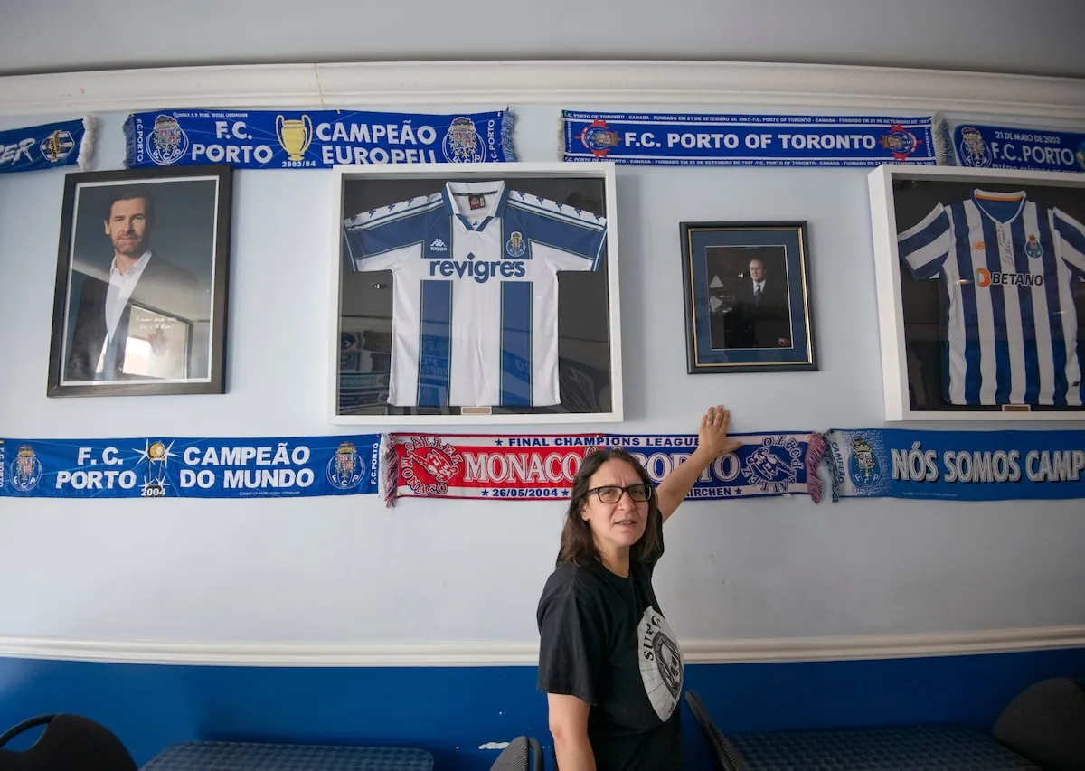 Sandra Rocha, VP of Futebol Clube do Porto de Toronto, in the club’s west end location on Tuesday.Fred Lum/The Globe and Mail