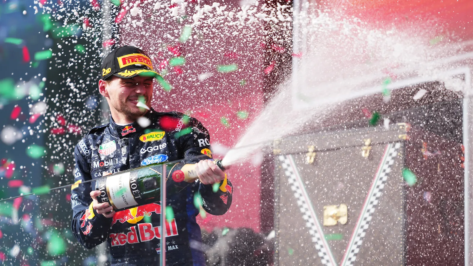 BUDAPEST, HUNGARY - JULY 26: Second placed Max Verstappen of the Netherlands and Oracle Red Bull